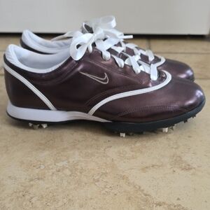 NEW Nike Zoom Gem Women's Golf Shoes Cleats Brown White Size 8.5
